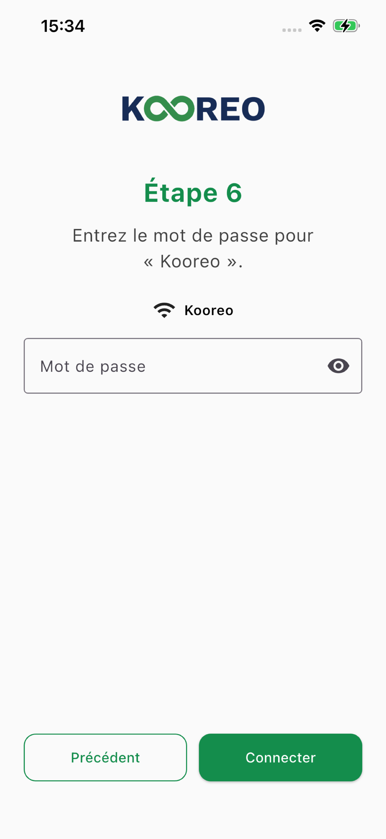 Etape 6 : mot de passe Wi-Fi